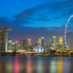 Skyline Of Singapore At Marina Bay And Gardens